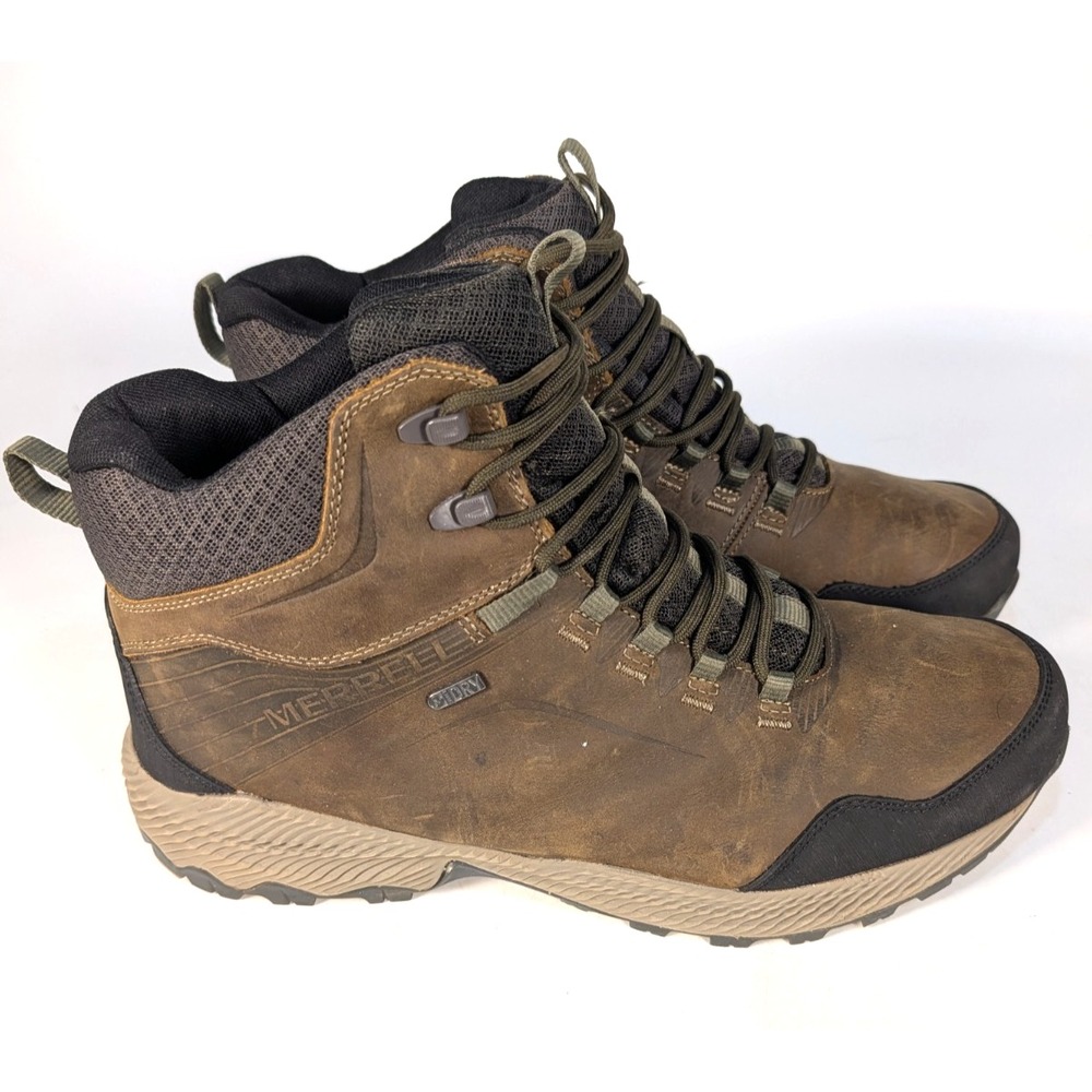 Merrell ForestBound Mid WP Men's Size: 12 Waterproof Hiking Boots Brown Leather